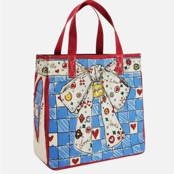 Brighton Handbags - NEW Brighton Sparkle Love Canvas Tote Bag Shopping Tom Clancy Cat Dog MSRP $150